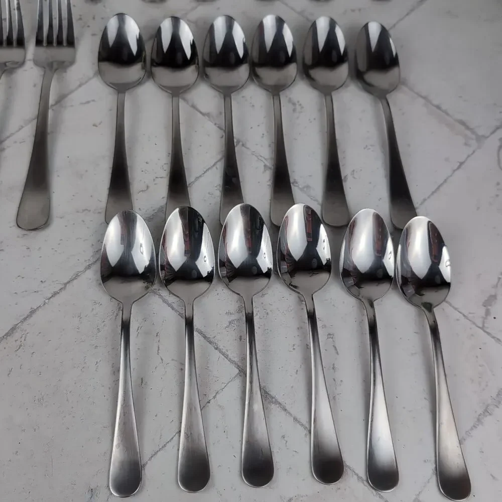 Mikasa Satin Symmetry Sincerity 38 Pieces 18/0 Stainless Flatware Gourmet Basics